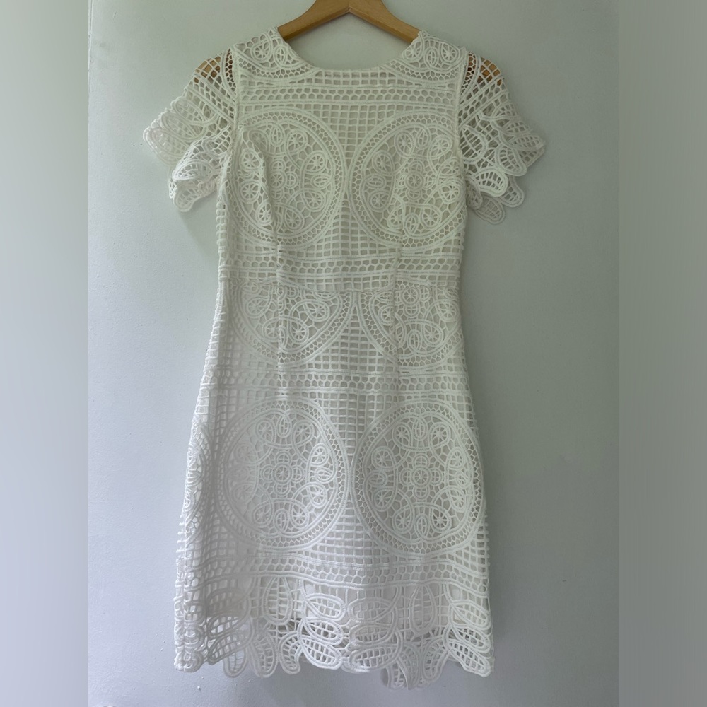 White Lace Overlay Dress by J.O.A